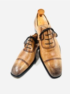 Calzoleria Harris for Barneys New York Leather Captoe Oxford Dress Shoes